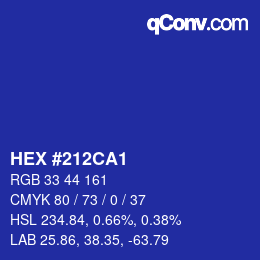 Color code: HEX #212CA1 | qconv.com