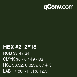 Color code: HEX #212F18 | qconv.com