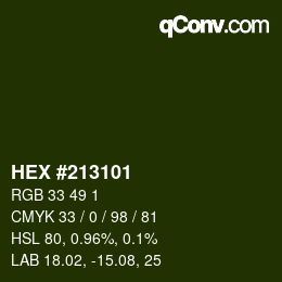 カラーコード: HEX #213101 | qconv.com