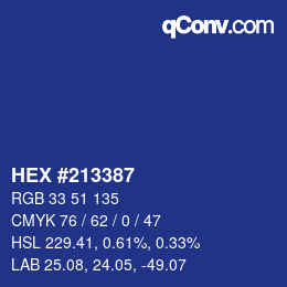 Color code: HEX #213387 | qconv.com