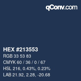 Color code: HEX #213553 | qconv.com