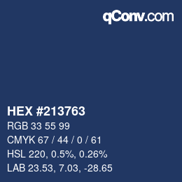 Código de color: HEX #213763 | qconv.com