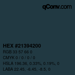 Color code: HEX #21394200 | qconv.com