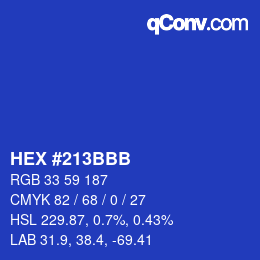 Color code: HEX #213BBB | qconv.com