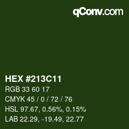 Color code: HEX #213C11 | qconv.com