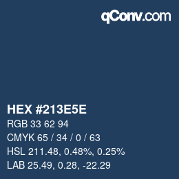 Color code: HEX #213E5E | qconv.com