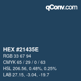 Código de color: HEX #21435E | qconv.com