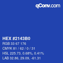 Color code: HEX #2143B0 | qconv.com