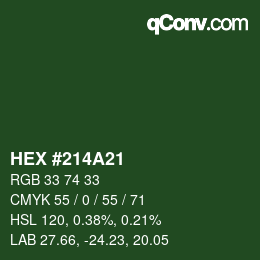Código de color: HEX #214A21 | qconv.com