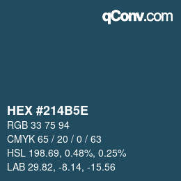 Color code: HEX #214B5E | qconv.com