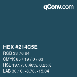 Farbcode: HEX #214C5E | qconv.com