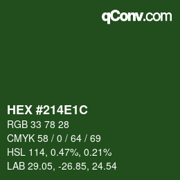 Color code: HEX #214E1C | qconv.com