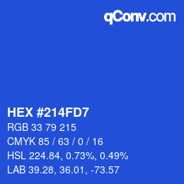 カラーコード: HEX #214FD7 | qconv.com