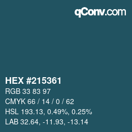 Color code: HEX #215361 | qconv.com