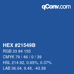 Color code: HEX #21549B | qconv.com