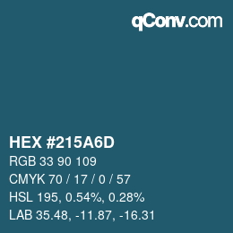 Color code: HEX #215A6D | qconv.com