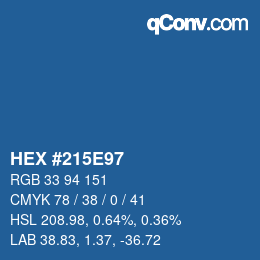Color code: HEX #215E97 | qconv.com