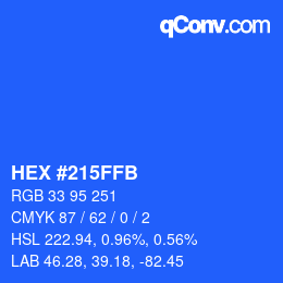 カラーコード: HEX #215FFB | qconv.com