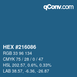 Color code: HEX #216086 | qconv.com