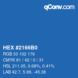 Color code: HEX #2166B0 | qconv.com