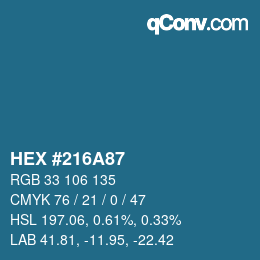 Color code: HEX #216A87 | qconv.com