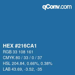 Color code: HEX #216CA1 | qconv.com