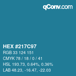 Color code: HEX #217C97 | qconv.com