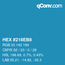 Color code: HEX #218EB8 | qconv.com