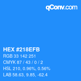Color code: HEX #218EFB | qconv.com