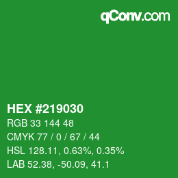 Color code: HEX #219030 | qconv.com