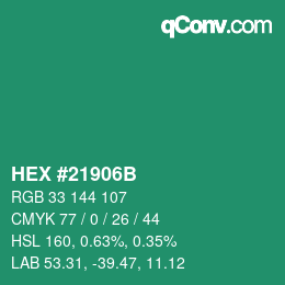 Color code: HEX #21906B | qconv.com