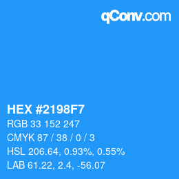 Color code: HEX #2198F7 | qconv.com