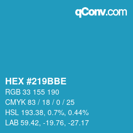 Color code: HEX #219BBE | qconv.com