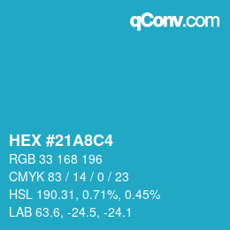 Color code: HEX #21A8C4 | qconv.com