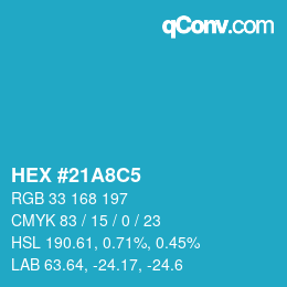 Color code: HEX #21A8C5 | qconv.com