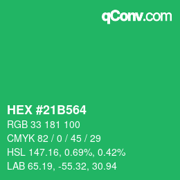 Color code: HEX #21B564 | qconv.com