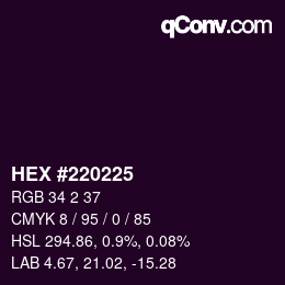 Color code: HEX #220225 | qconv.com