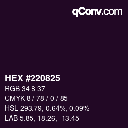 Color code: HEX #220825 | qconv.com