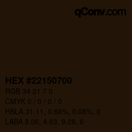 颜色代码: HEX #22150700 | qconv.com