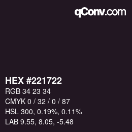カラーコード: HEX #221722 | qconv.com