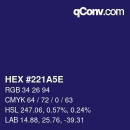 Color code: HEX #221A5E | qconv.com