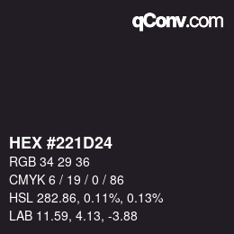 Color code: HEX #221D24 | qconv.com