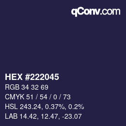 Color code: HEX #222045 | qconv.com