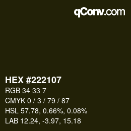 Color code: HEX #222107 | qconv.com