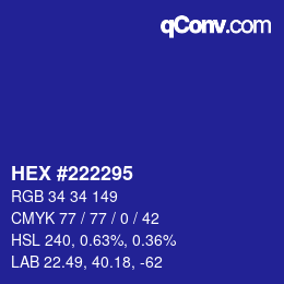 カラーコード: HEX #222295 | qconv.com