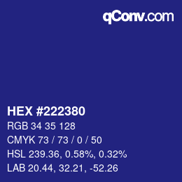 カラーコード: HEX #222380 | qconv.com