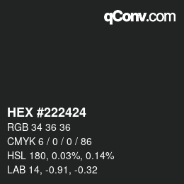 Color code: HEX #222424 | qconv.com