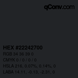 Color code: HEX #22242700 | qconv.com
