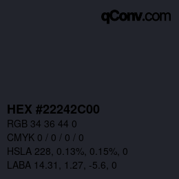Color code: HEX #22242C00 | qconv.com