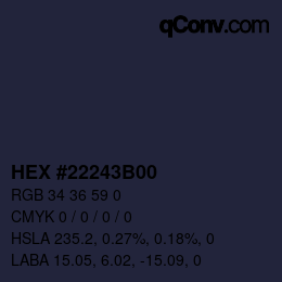 Color code: HEX #22243B00 | qconv.com